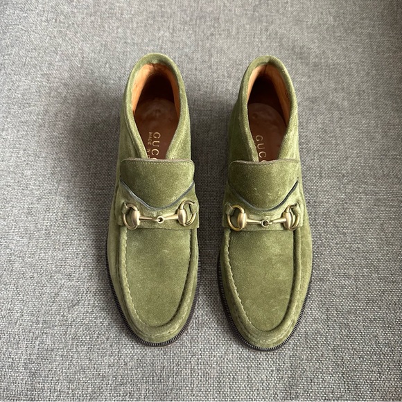 Vintage Gucci green horsebit loafers/ankle boots - Picture 2 of 8